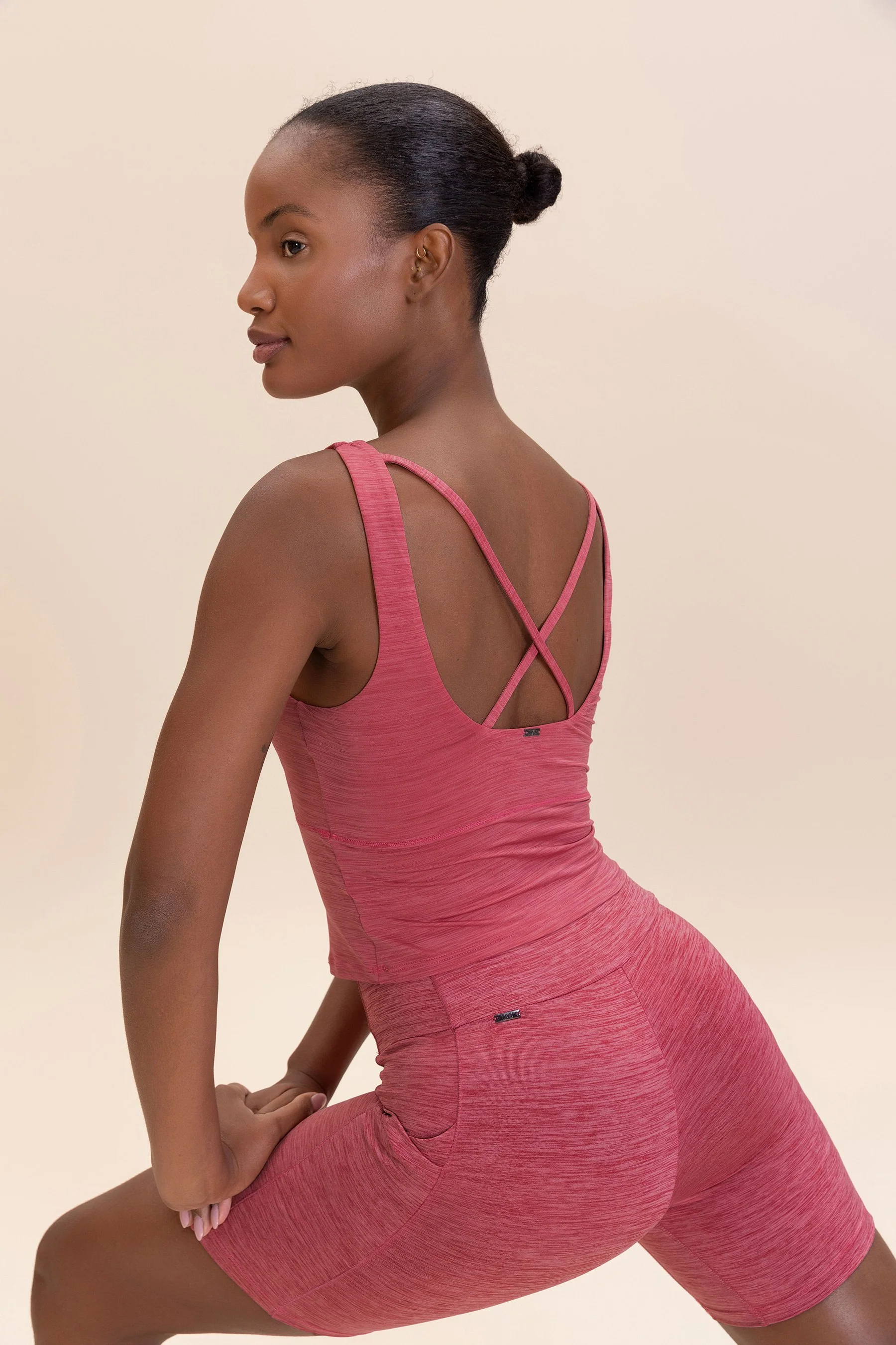 Crop Cross Melange Tank Top - Image 2
