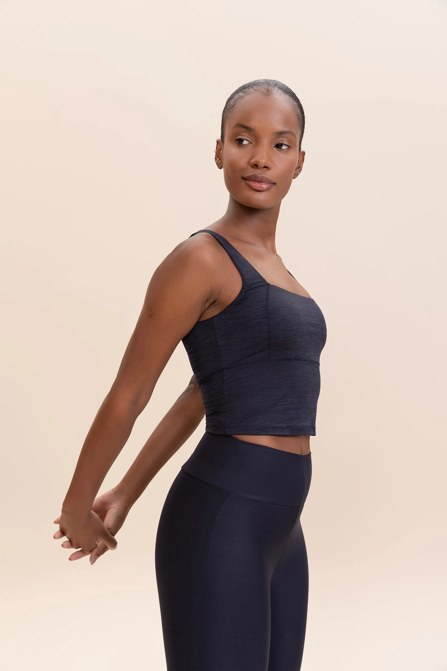 Crop Cross Melange Tank Top - Image 3