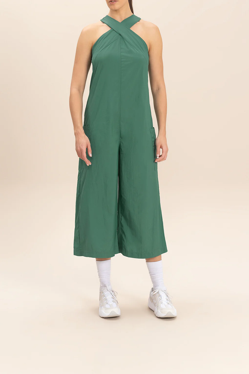 Cross Nylon Net Long Jumpsuit