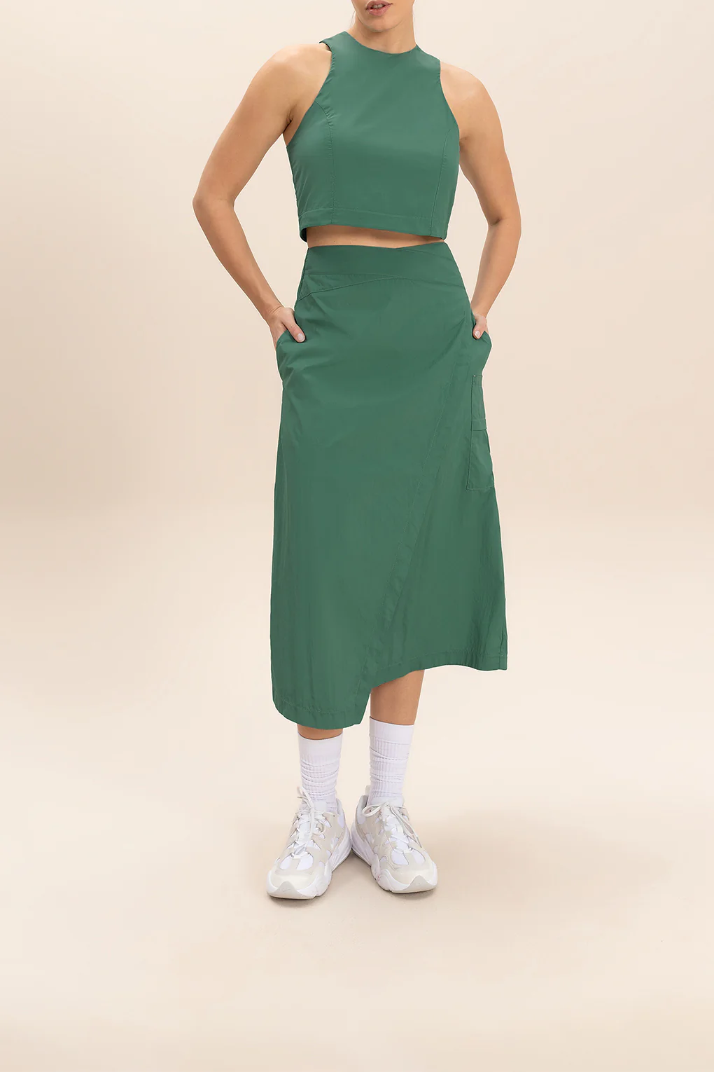 Cross Nylon Net Midi Skirt