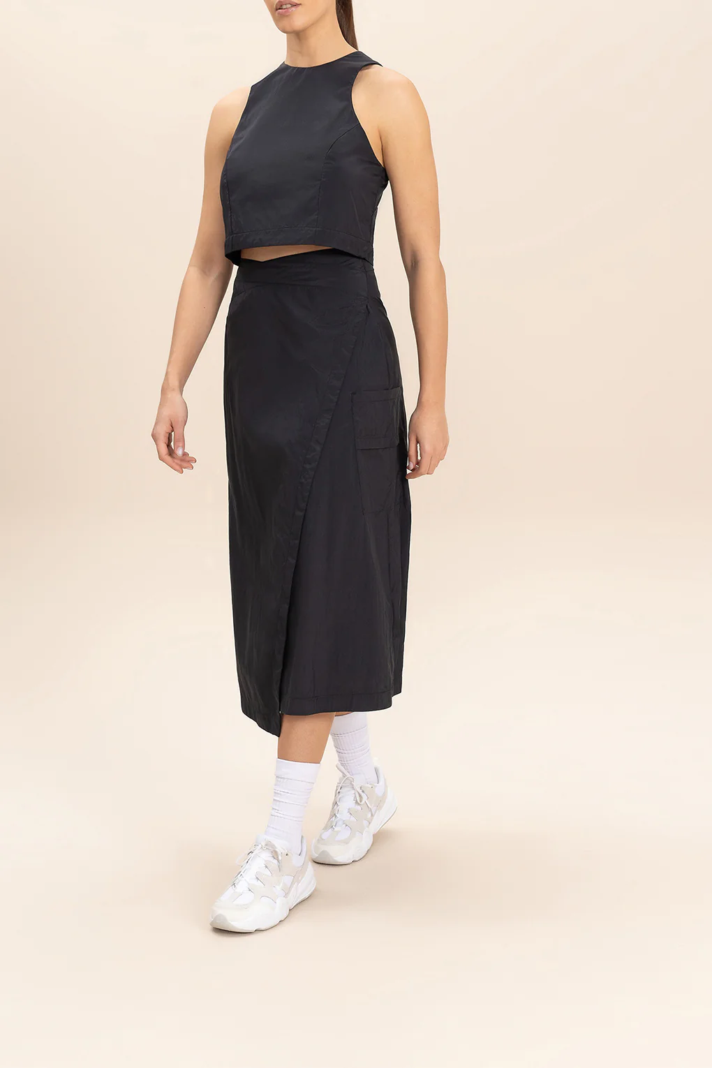 Cross Nylon Net Midi Skirt - Image 3