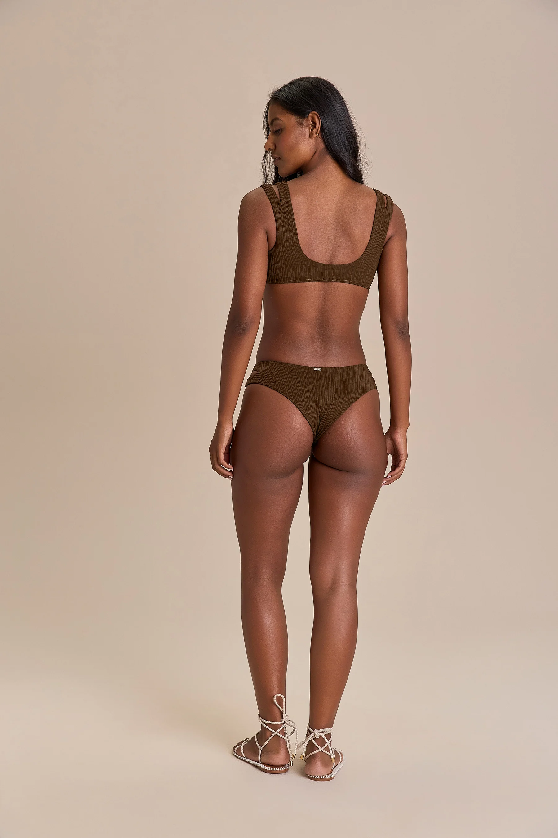 Cut Out Jacquard Curl Bikini Bottom - Image 2