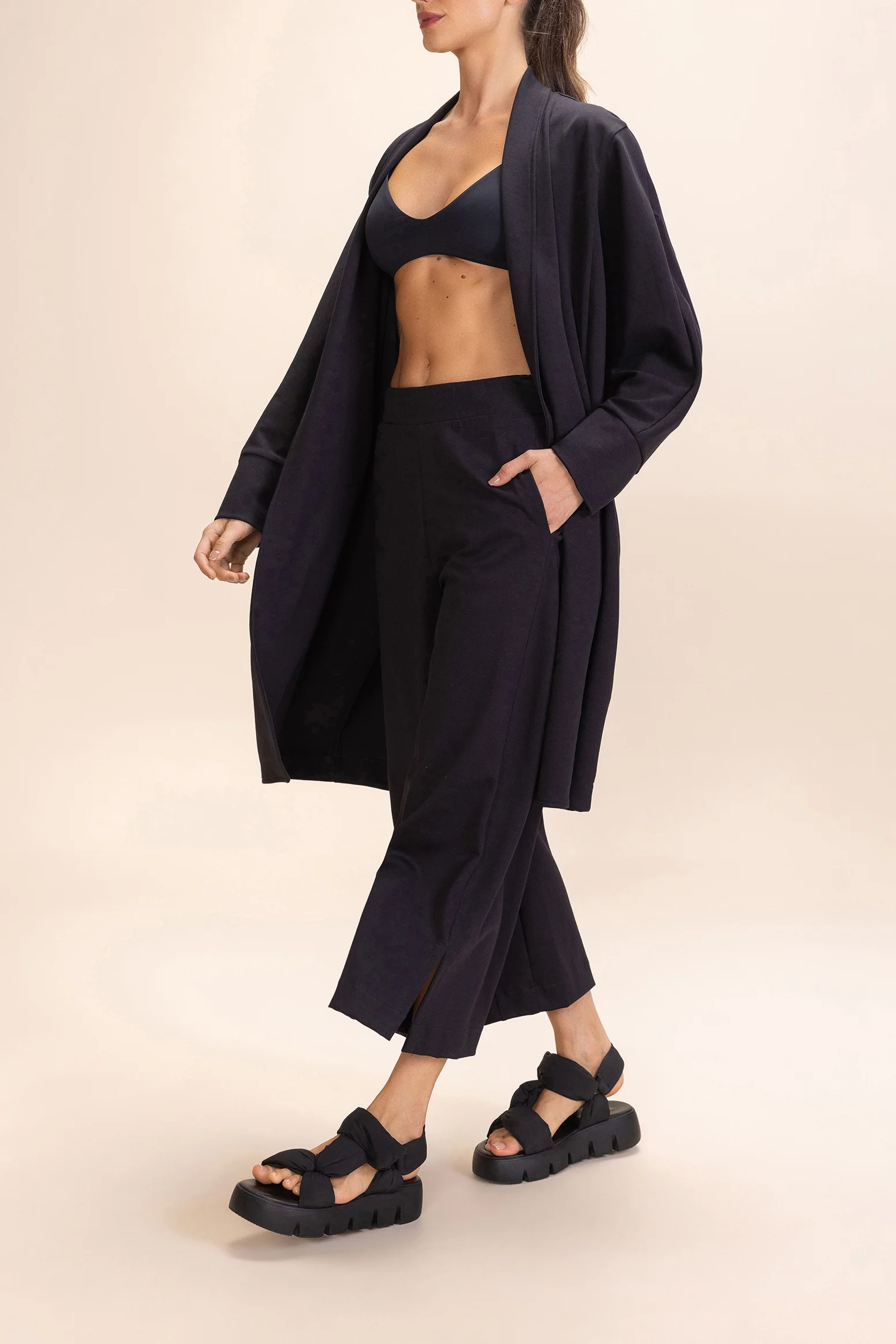 Galax Knit Wrap Coat - Image 3