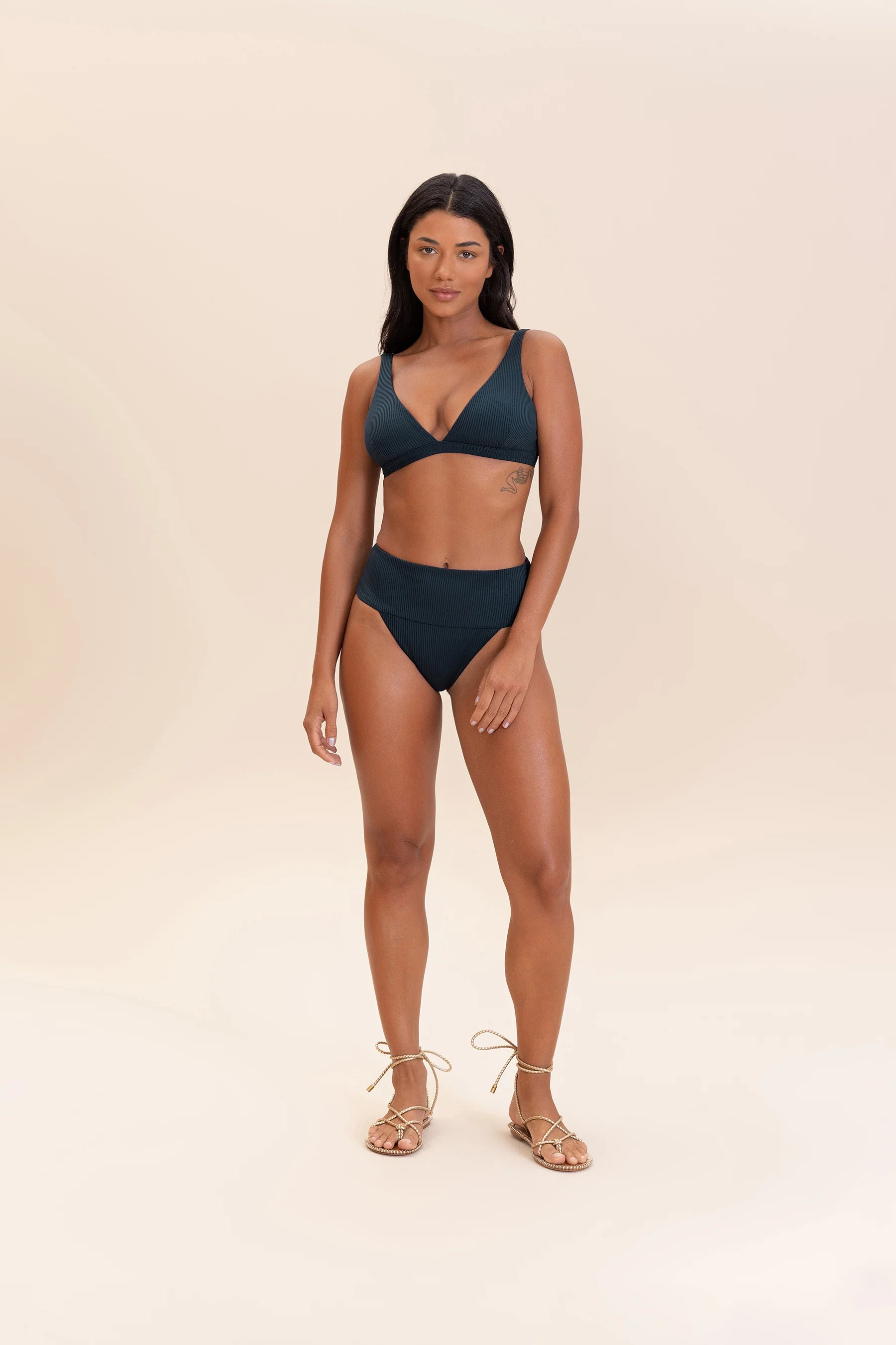Gloss Rib V-Neck Bikini Top - Image 12