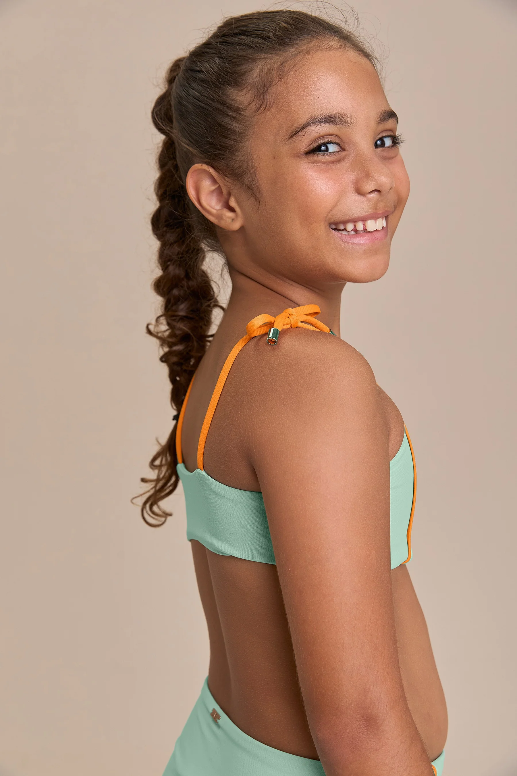 Kids Contrast Piping Bikini Set - Image 3