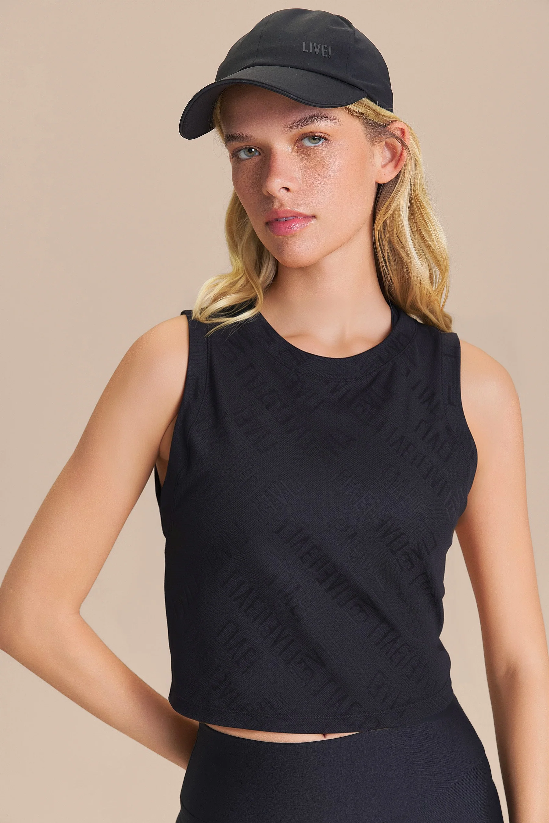 LIVE! Mesh Jacquard Cropped Tank - Image 3
