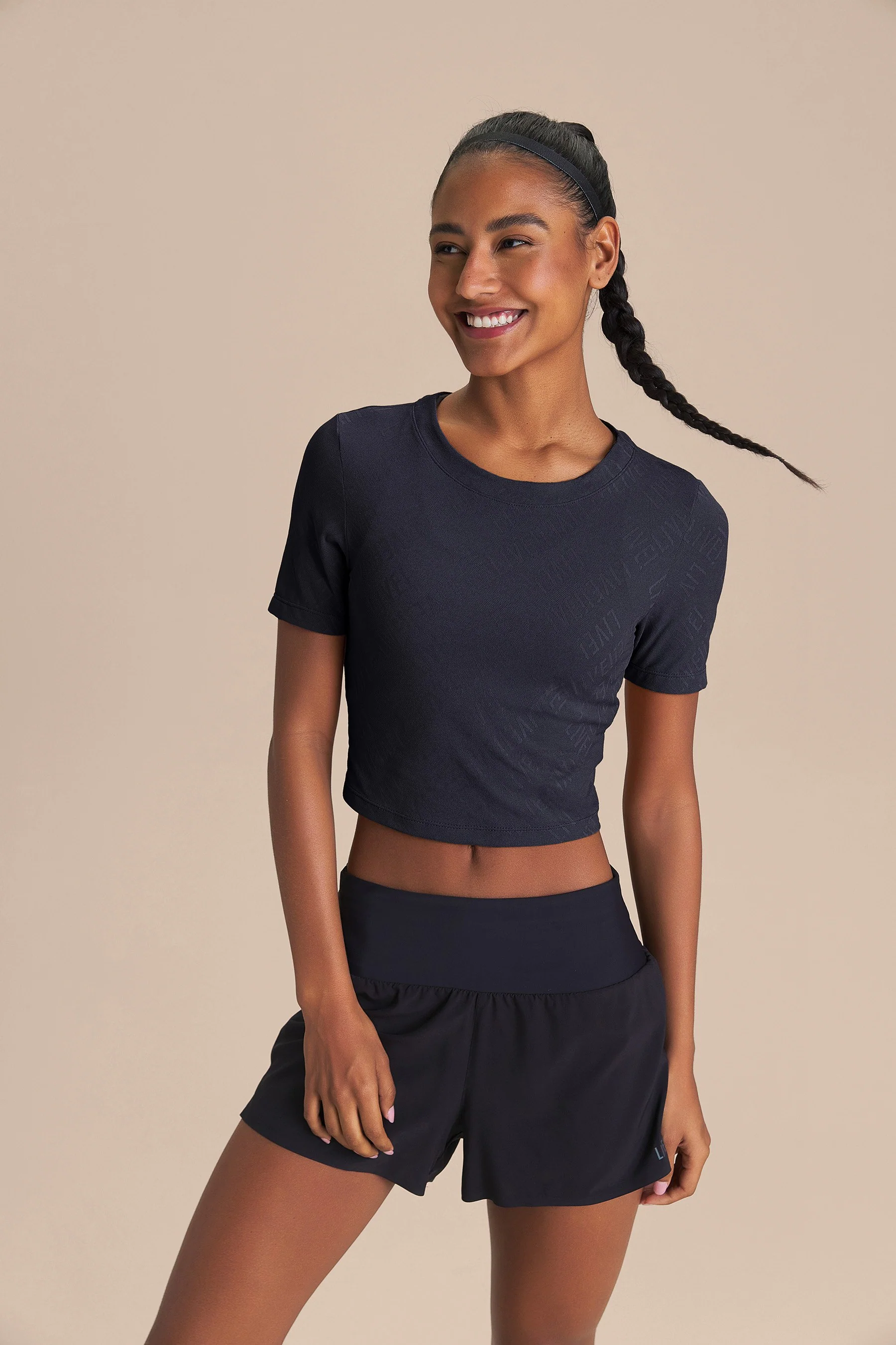 LIVE! Mesh Jacquard Cropped Top - Image 3
