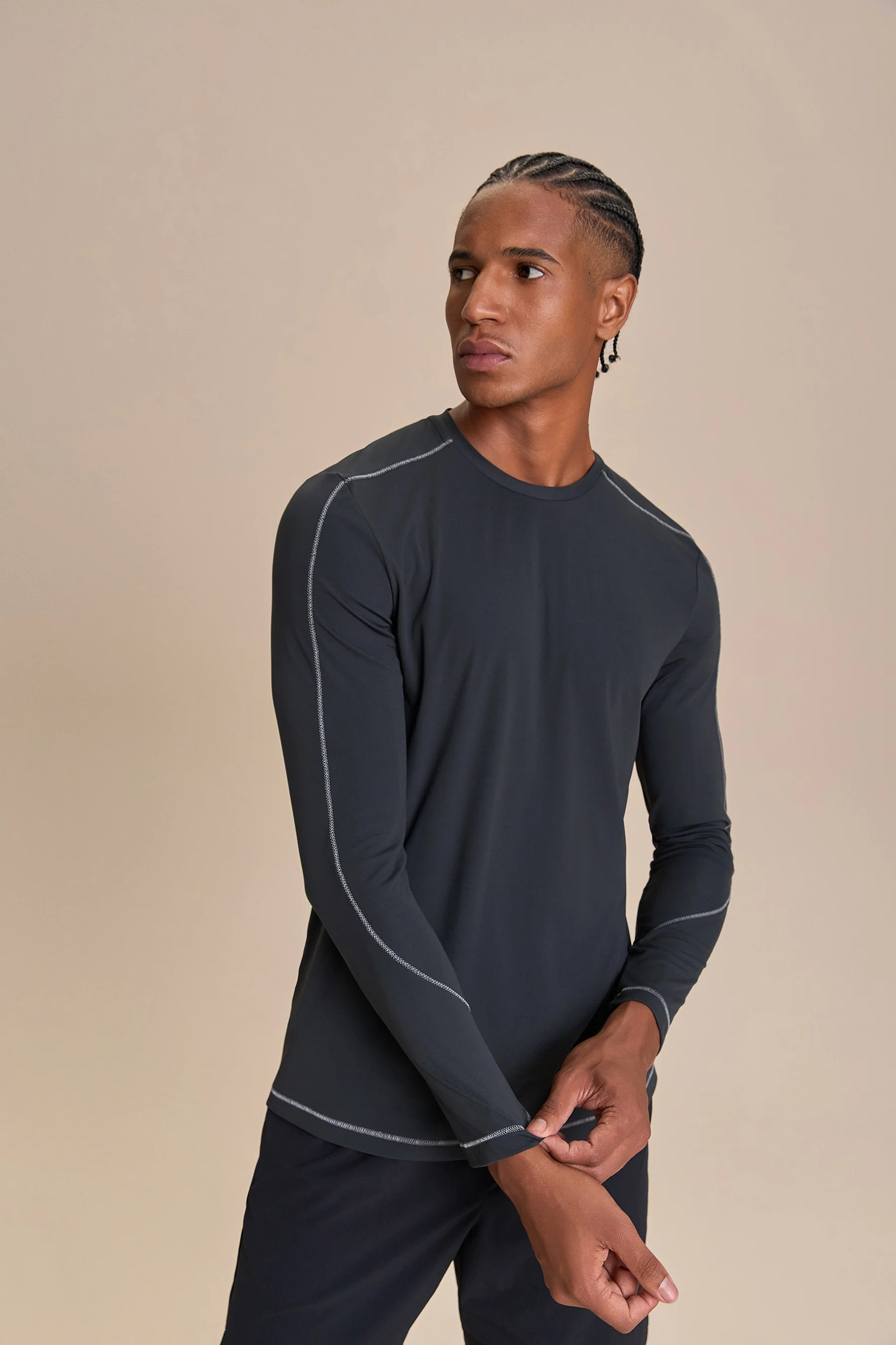 Men's Fit Long Sleeve Stretch T-Shirt - Image 4