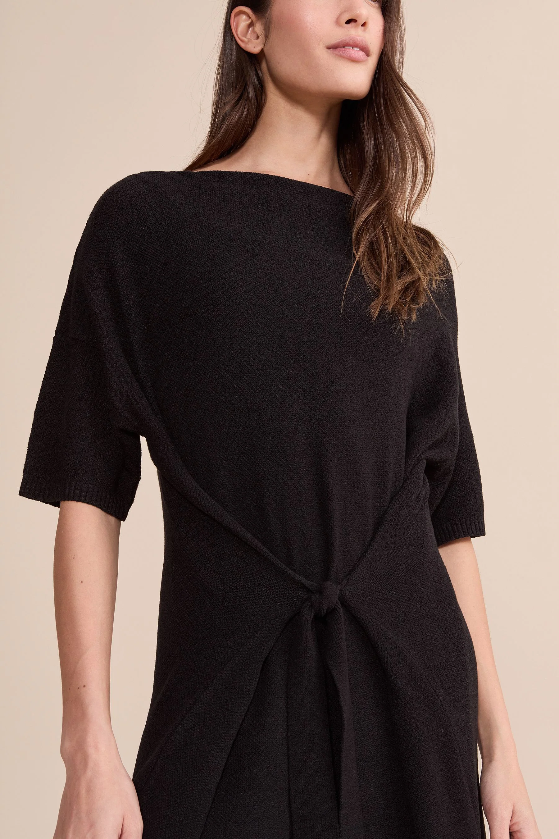 Midi Mesh Stitch Knit Dress - Image 2