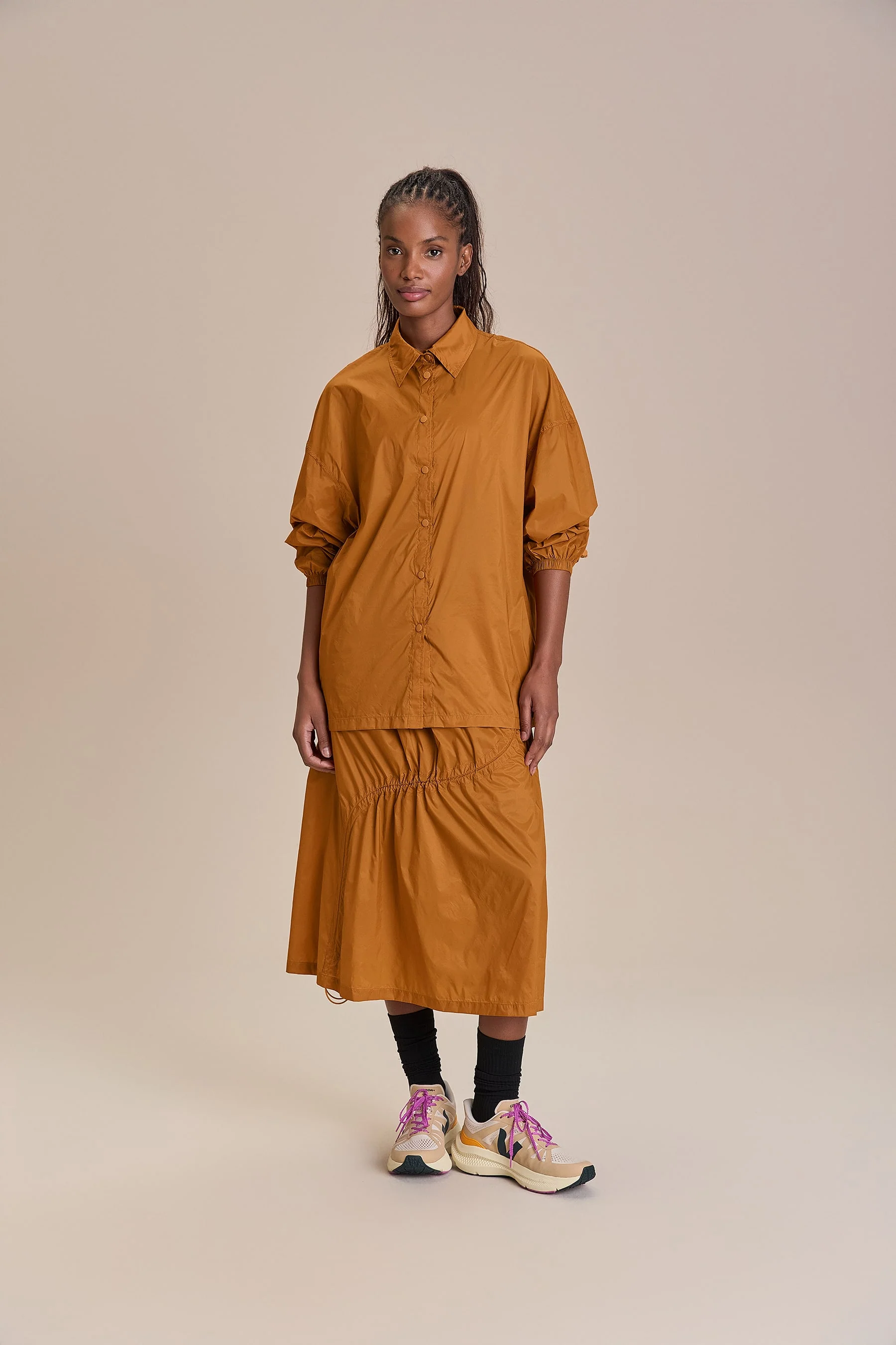 Nylon Light Midi Skirt - Image 3