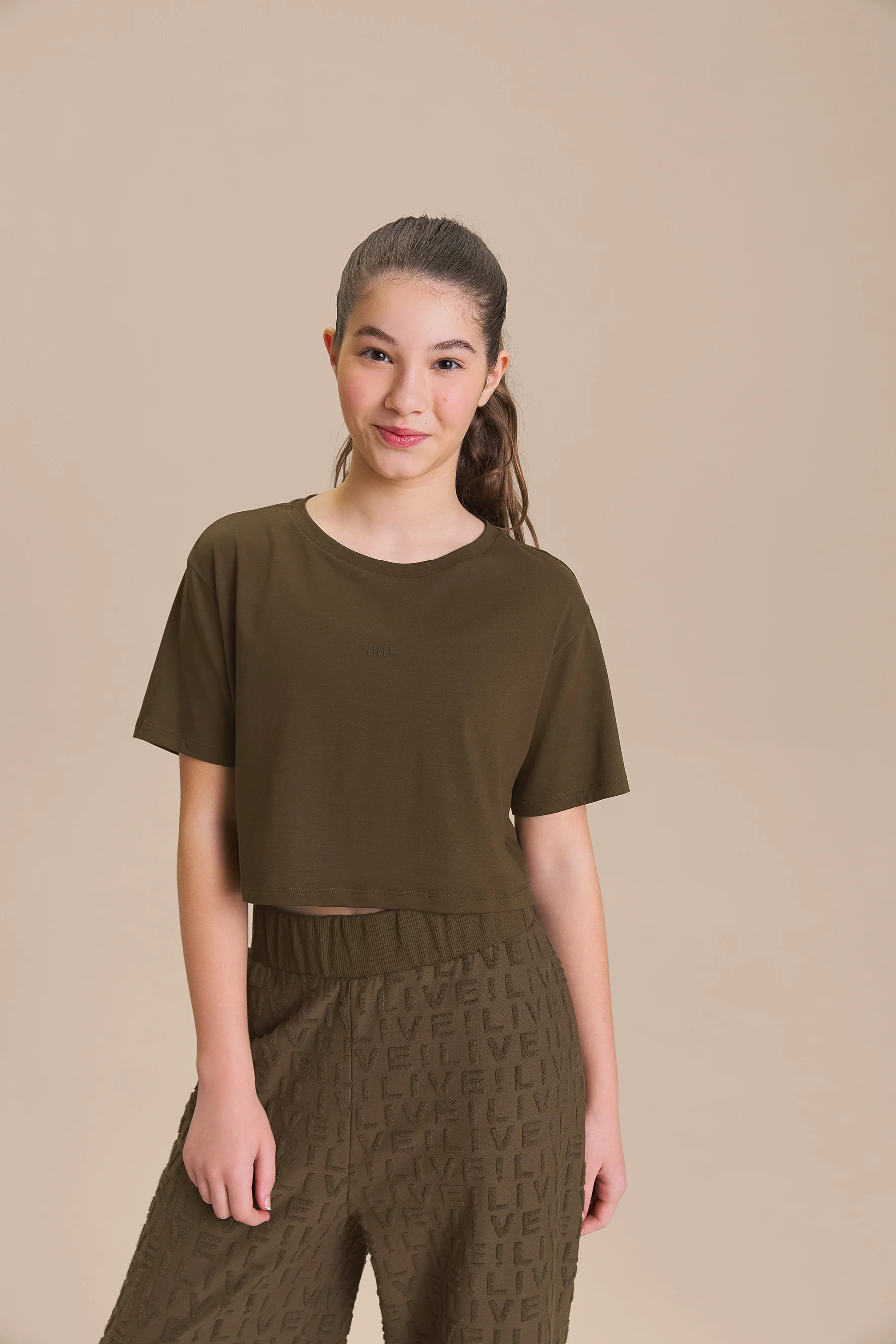 Pima Slim Kids Cropped T-Shirt
