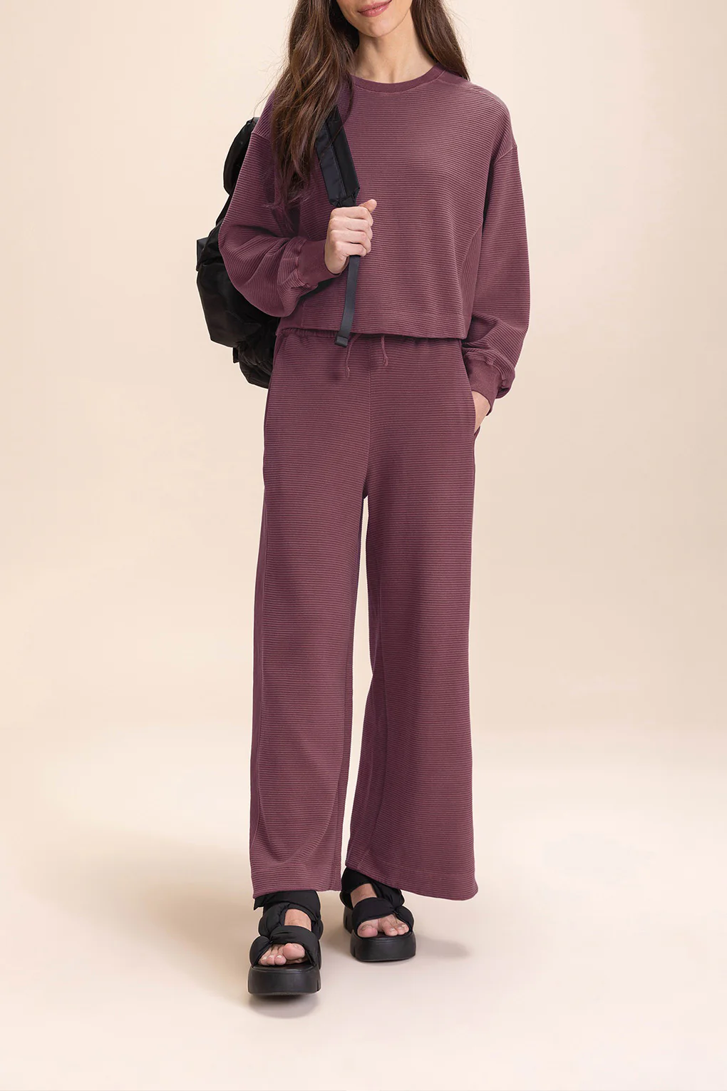Ribbed Washed Sweatshirt