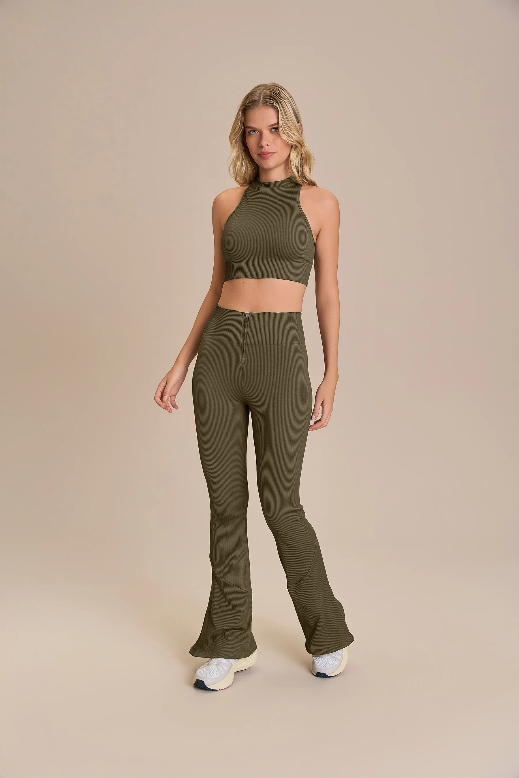 Seamless KnitĀ® Zip Racerback Bra - Image 3