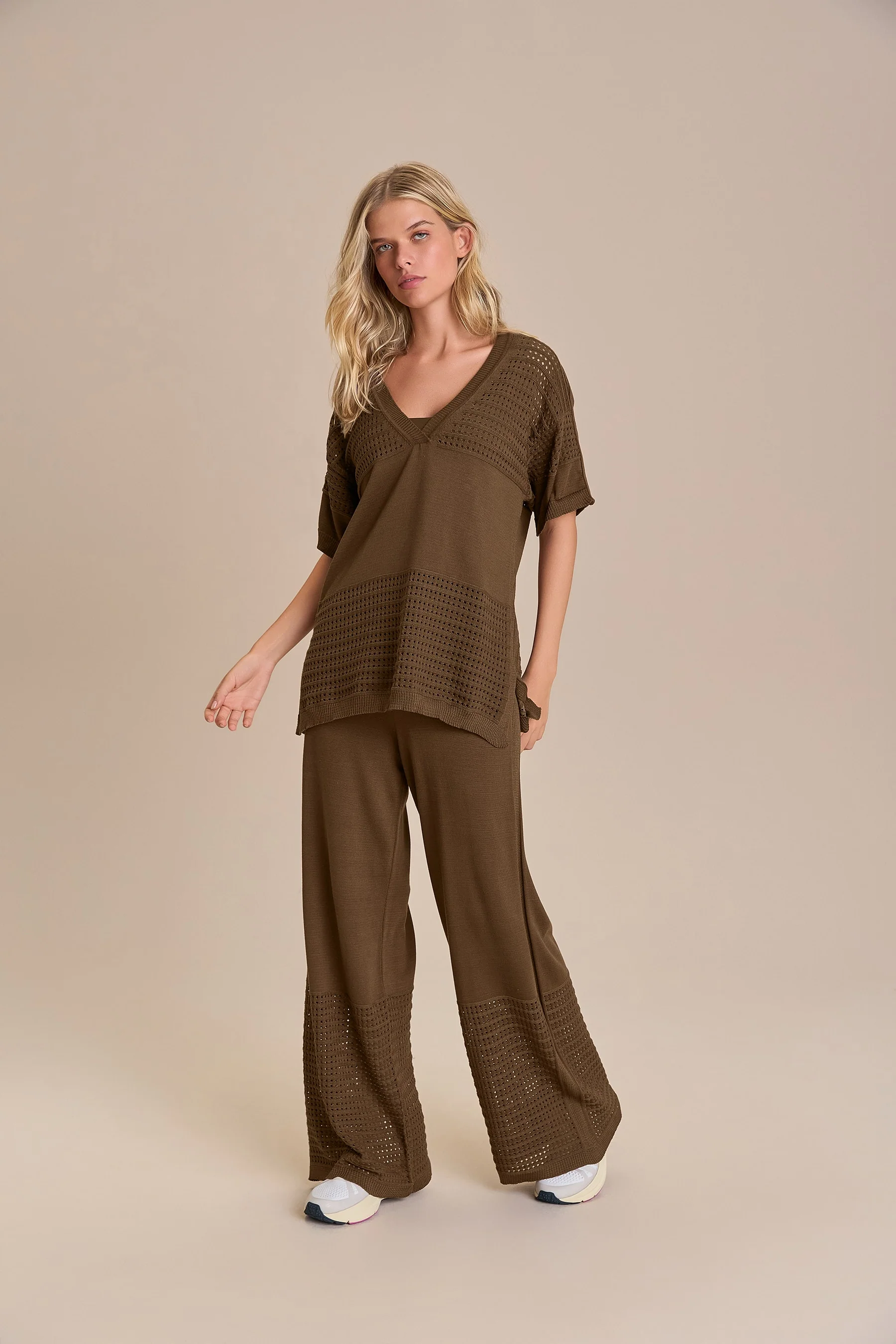 Sporty Knit Straight Pants