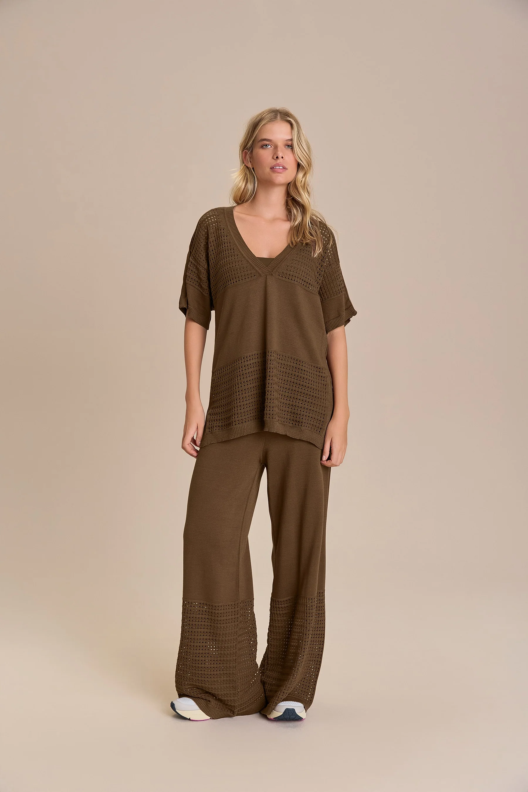 Sporty Knit Straight Pants - Image 2