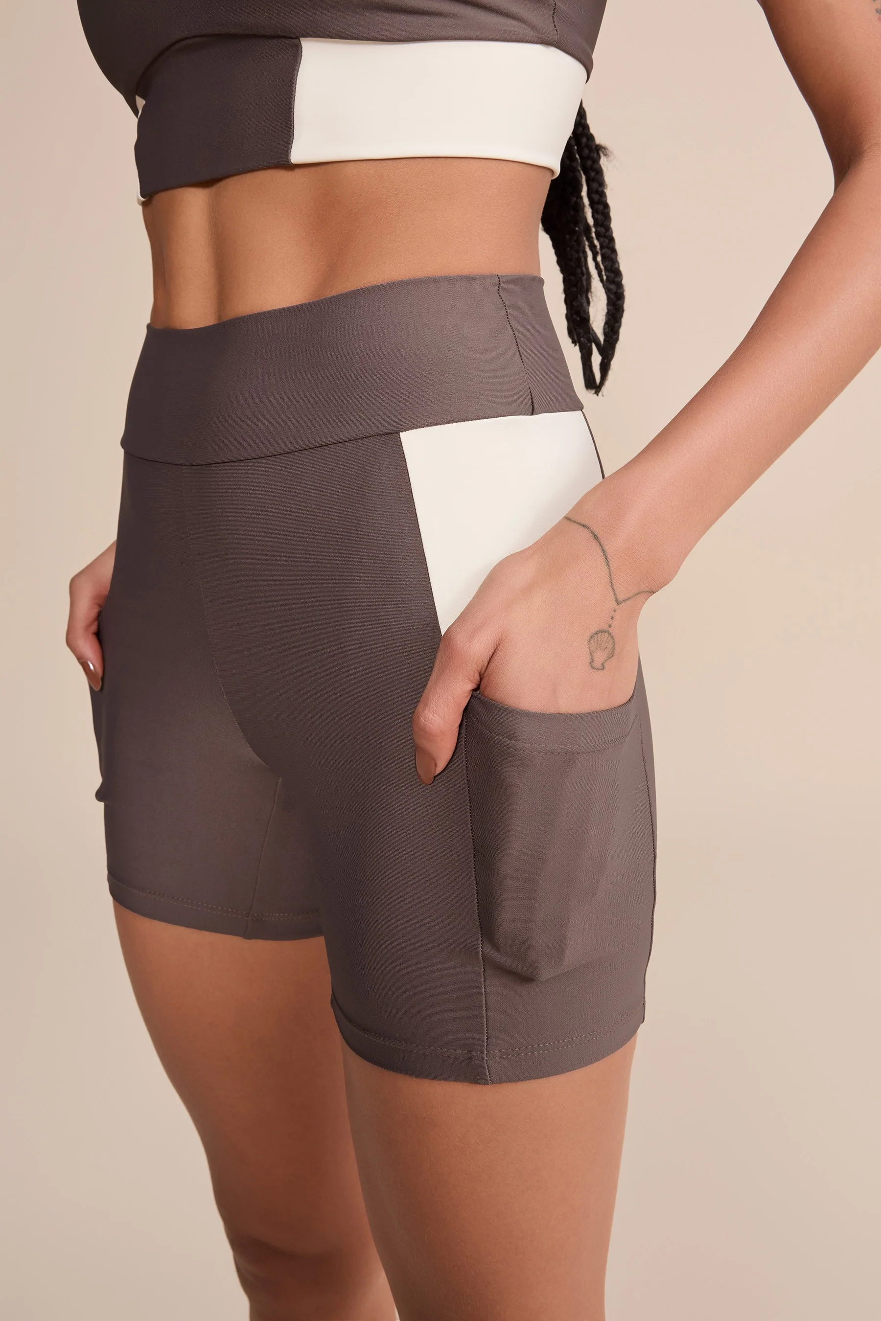 Suede Contrast Pocket Shorts - Image 2