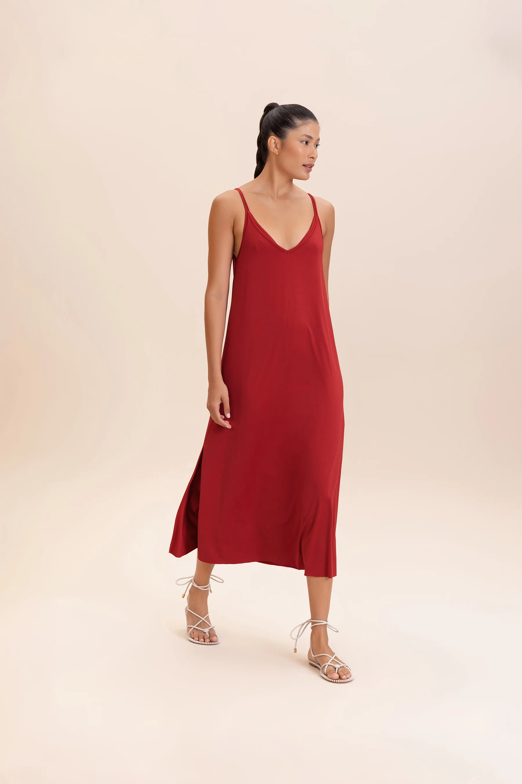 V Long Wide Dress - Image 2