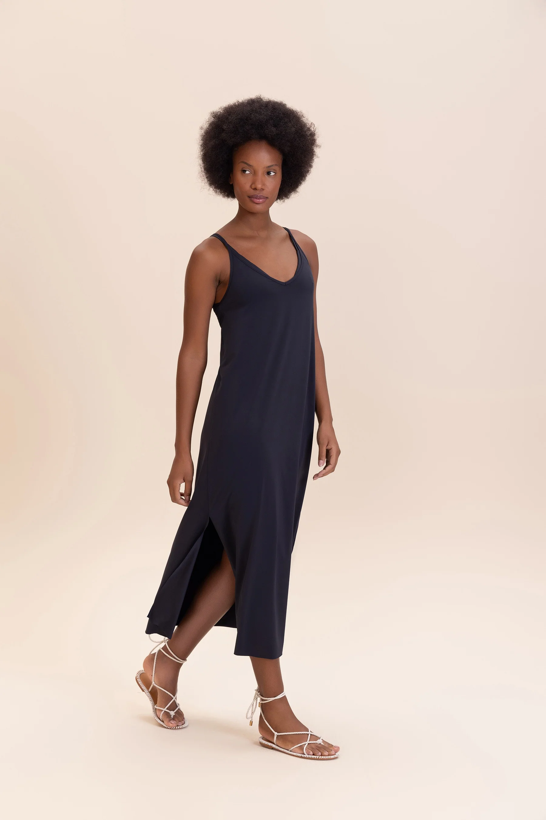 V Long Wide Dress - Image 3