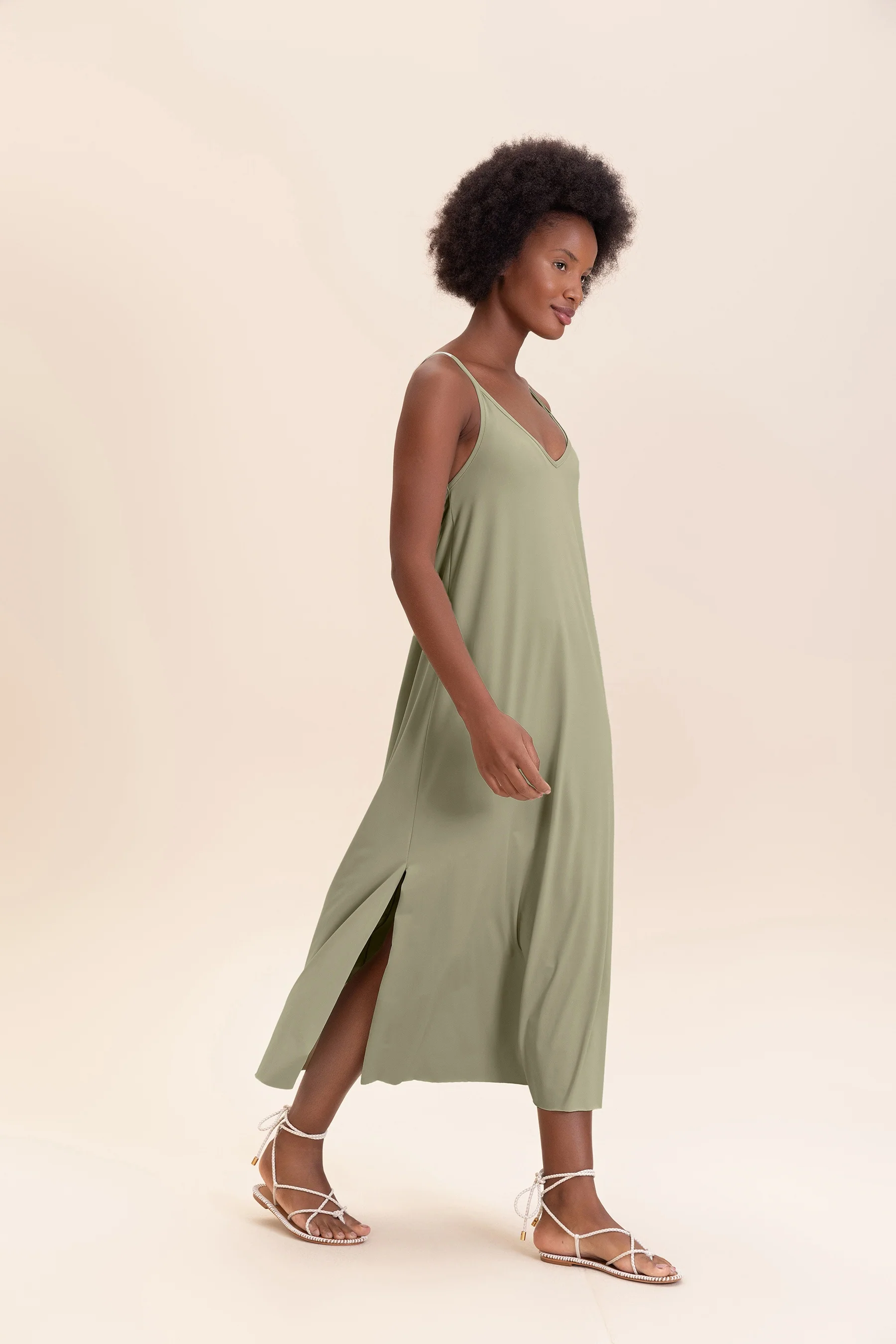 V Long Wide Dress - Image 4
